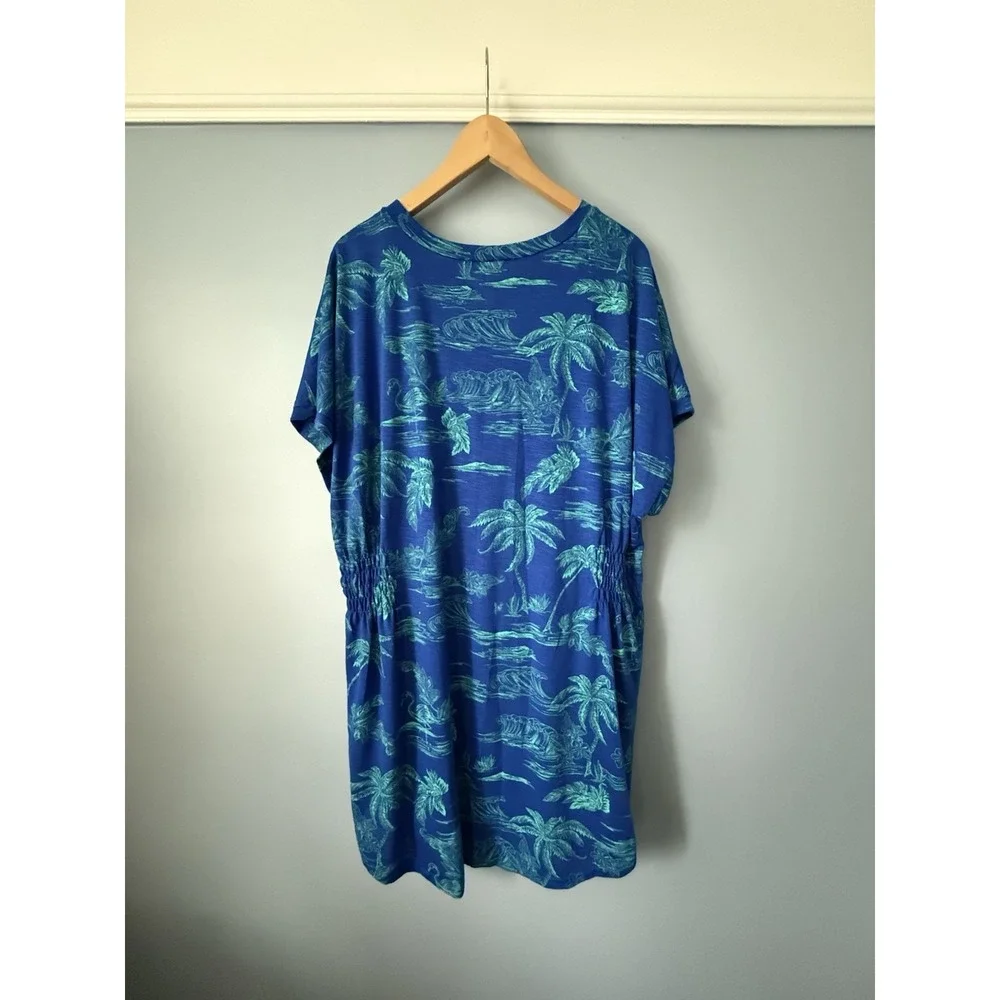 Outdoor Oasis One Size Royal Blue Gauzy Beach Pool Swim Cover Up Tunic Kimono - Picture 11 of 11